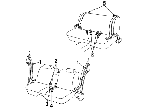 1992 Oldsmobile 88 Lap Belt Diagram for 12521533
