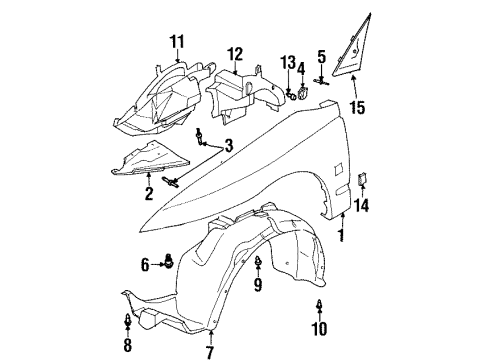 2002 Saturn SC1 Fender & Components Diagram