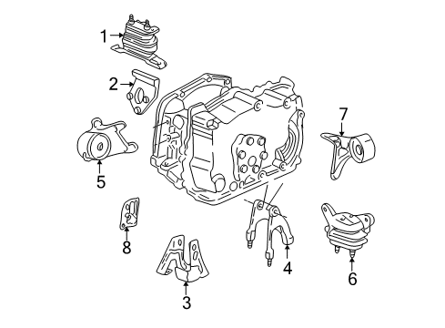 2001 Oldsmobile Alero Engine & Trans Mounting Diagram