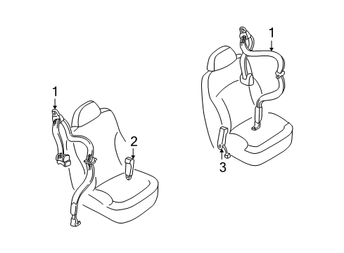 2003 Oldsmobile Bravada Front Seat Belts Diagram 2 - Thumbnail