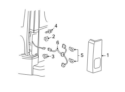 2010 Hummer H3 Tail Lamp Assembly, Passenger Side Diagram for 19259480