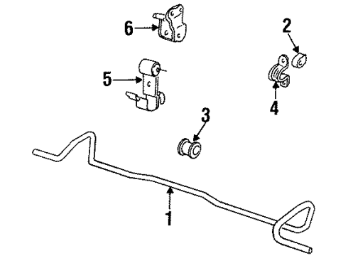 1995 Chevy Monte Carlo Rear Suspension Components, Stabilizer Bar Diagram