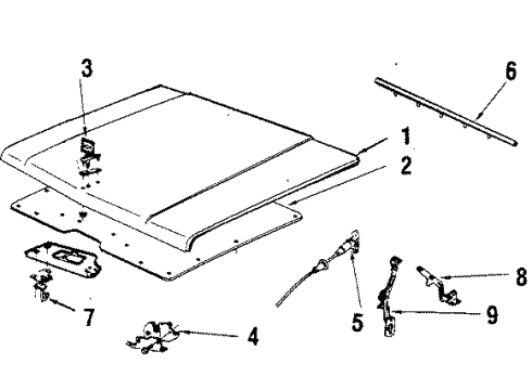 1986 GMC Jimmy Hood & Components Diagram