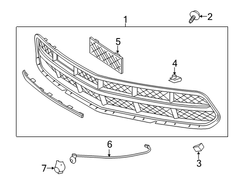 2017 Chevy Corvette Grille & Components Diagram