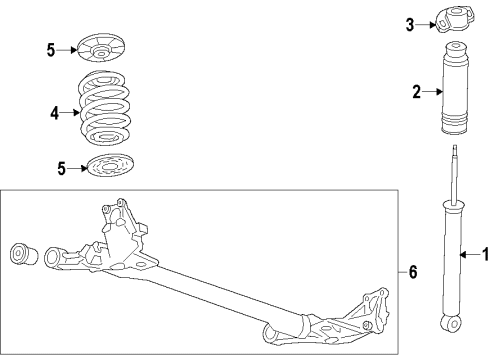 2014 Chevy Volt Rear Axle, Suspension Components Diagram