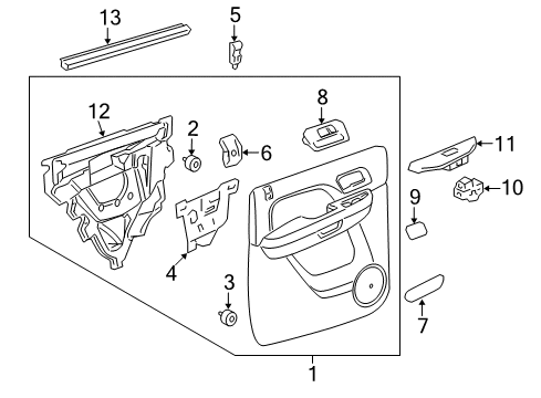 2007 Cadillac Escalade EXT Interior Trim - Rear Door Diagram
