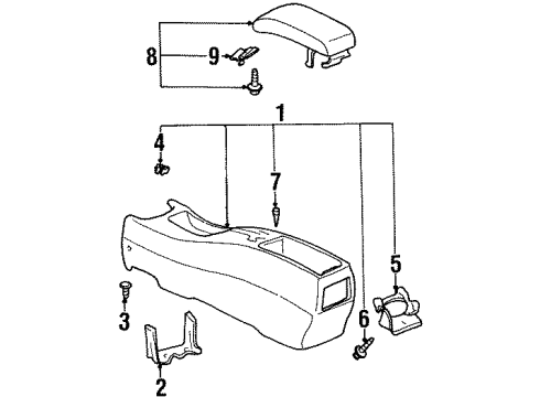 2000 Chevy Prizm Console Body, Charcoal Diagram for 94859599