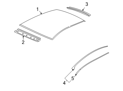 2007 Pontiac G6 Roof & Components, Exterior Trim Diagram