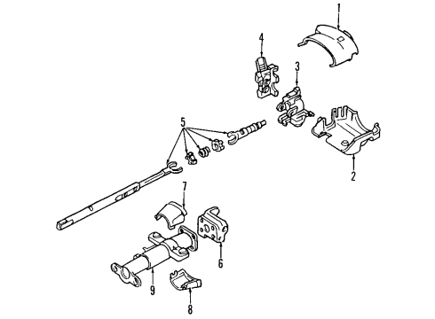 2000 GMC Sonoma Steering Column, Steering Wheel & Trim, Housing & Components, Shroud, Switches & Levers Diagram