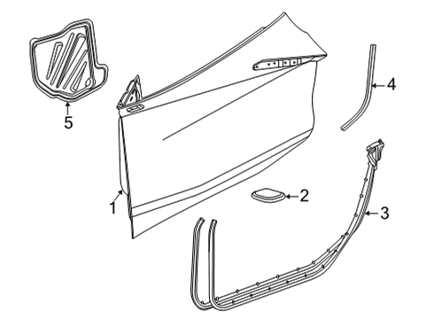 2021 Chevy Corvette Door & Components Diagram