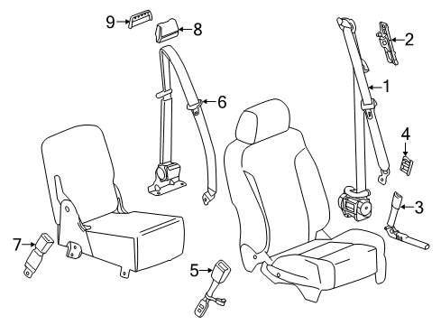 2016 GMC Sierra 2500 HD Seat Belt Diagram