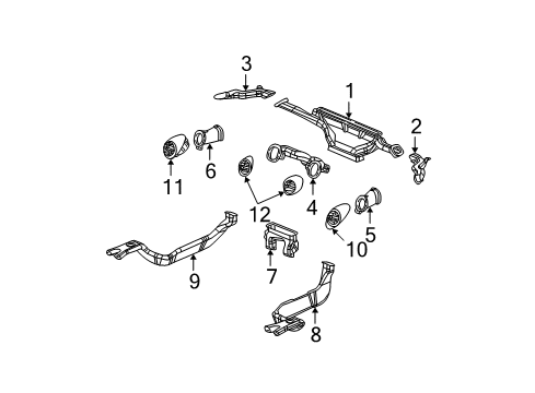 2005 Saturn Ion Vent Grille, Driver Side Diagram for 22731590