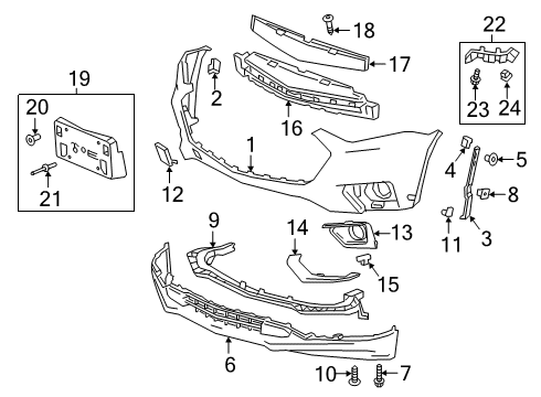 2019 Chevy Traverse Front Bumper Diagram