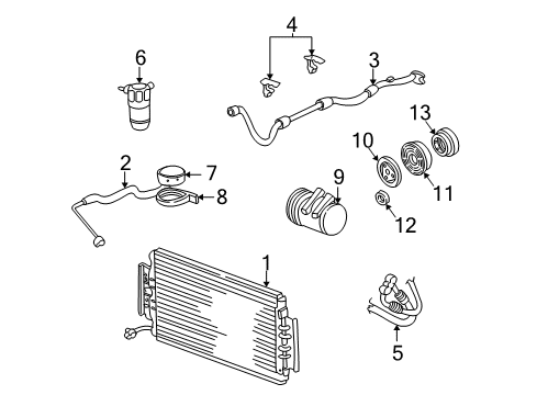 2001 Pontiac Grand Am A/C Condenser, Compressor & Lines Diagram