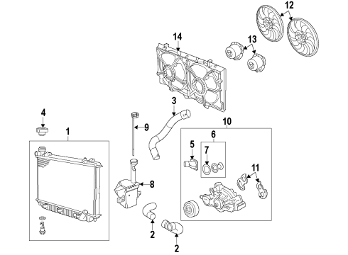 2013 Chevy Caprice Cooling System, Radiator, Water Pump, Cooling Fan Diagram
