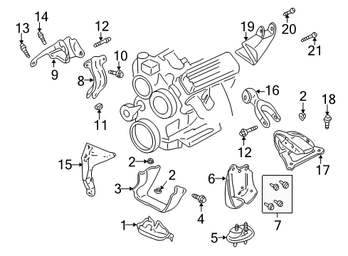 2000 Chevy Impala Engine & Trans Mounting Diagram