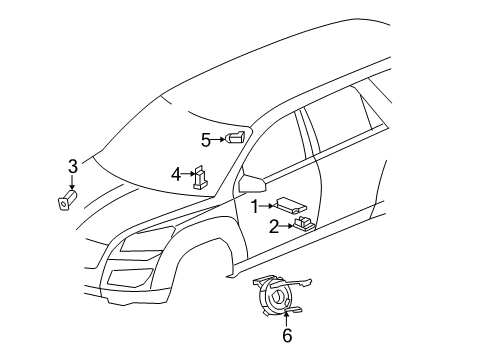 2011 Buick Enclave Air Bag Components Diagram