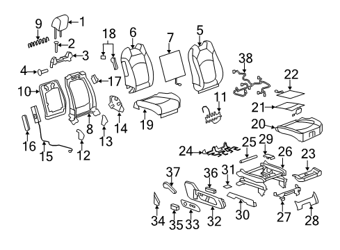 2011 Buick Enclave Passenger Seat Components Diagram
