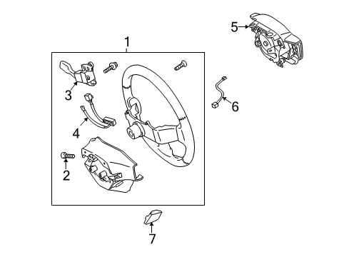 2010 Pontiac Vibe Steering Wheel Diagram for 19184545