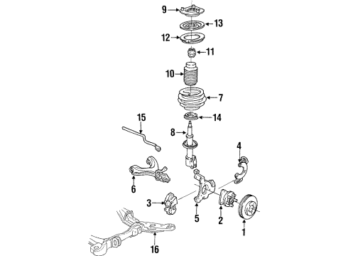 1992 Buick Park Avenue Backing Plate, Front Diagram for 18016755