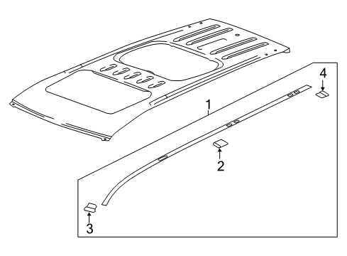 2019 Chevy Traverse Exterior Trim - Roof Diagram