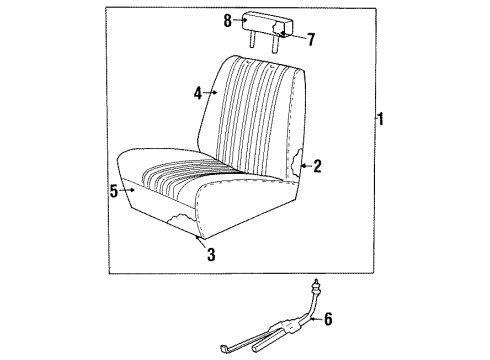 1990 Chevy C3500 Seat Cushion Pad, Passenger Side Diagram for 15665294