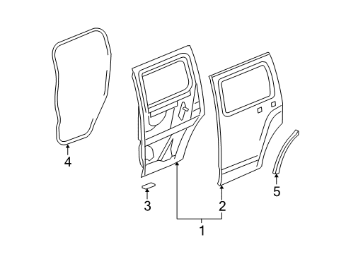 2008 Hummer H3 Rear Door Diagram