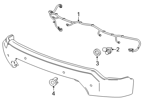 2021 GMC Sierra 1500 Electrical Components - Front Bumper Diagram