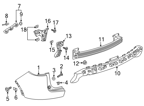 2021 Chevy Blazer Bumper & Components - Rear Diagram