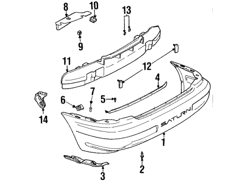 2002 Saturn SC1 Rear Bumper Diagram