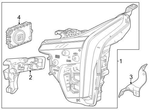 2024 Cadillac XT4 Headlamp Components Diagram