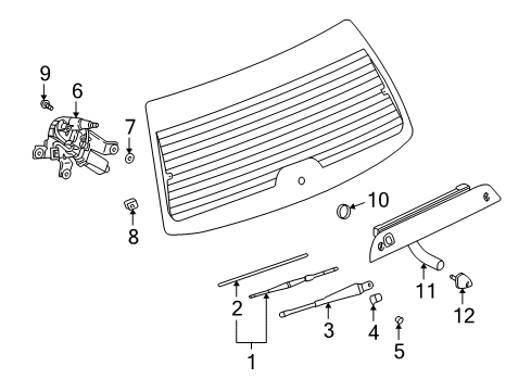 2007 Saturn Vue Lift Gate - Wiper & Washer Components Diagram