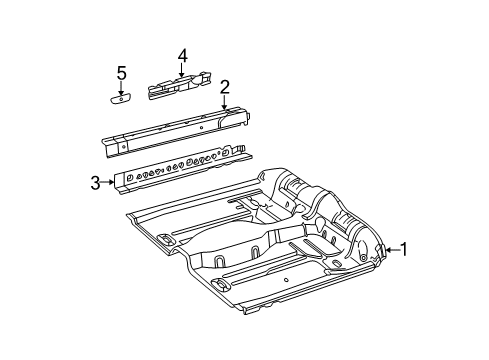 2000 Chevy Cavalier Floor & Rails, Exterior Trim Diagram
