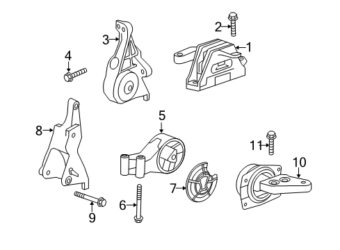 2019 Chevy Impala Engine & Trans Mounting Diagram