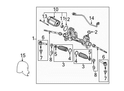 2010 GMC Terrain P/S Pump & Hoses, Steering Gear & Linkage Diagram