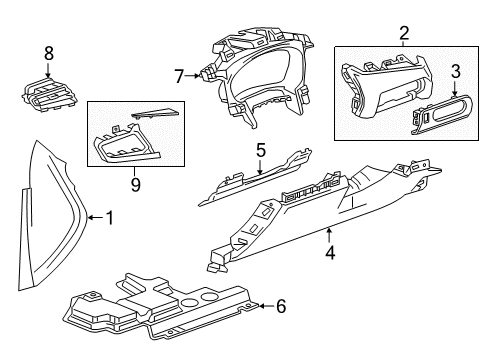 2018 Buick Enclave Bolster Bracket, Driver Side Diagram for 23482453