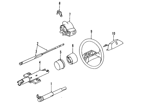 1992 Buick Century Steering Column, Steering Wheel Diagram