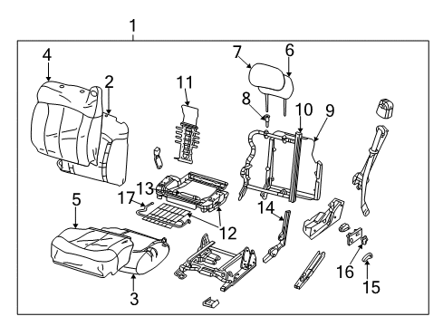 2002 Cadillac Escalade EXT Front Seat Components Diagram 2 - Thumbnail