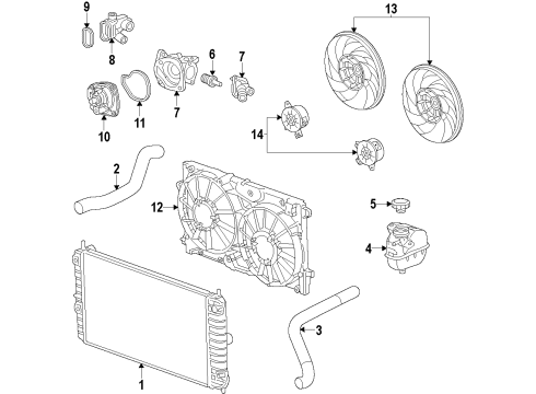 2017 Chevy Impala Cooling System, Radiator, Water Pump, Cooling Fan Diagram 6 - Thumbnail