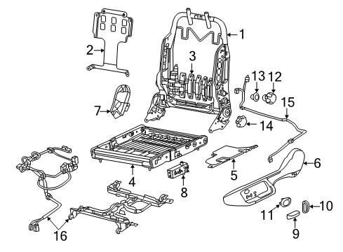 2013 Chevy Caprice Front Seat Components Diagram