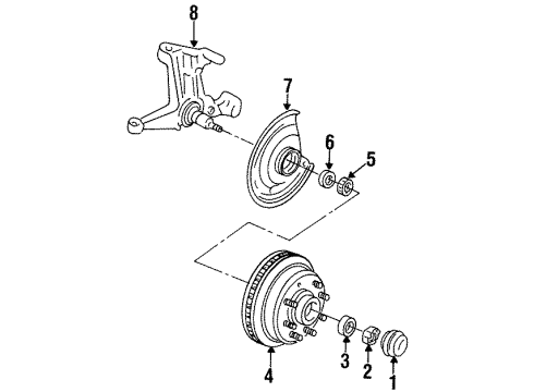 1993 GMC P3500 Front Brakes Diagram