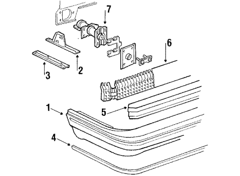 1989 Pontiac Bonneville Bumper Cover Diagram for 25527632