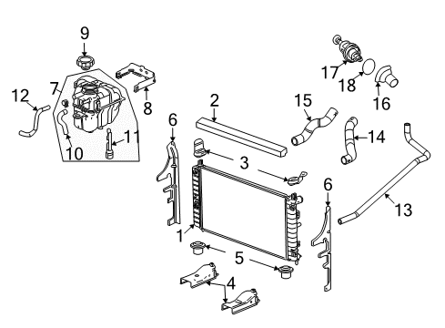 2006 Pontiac G6 Radiator Diagram for 52494386