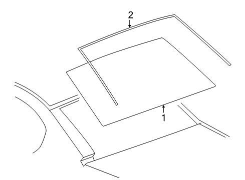 2008 Chevy Cobalt Back Glass, Reveal Moldings Diagram