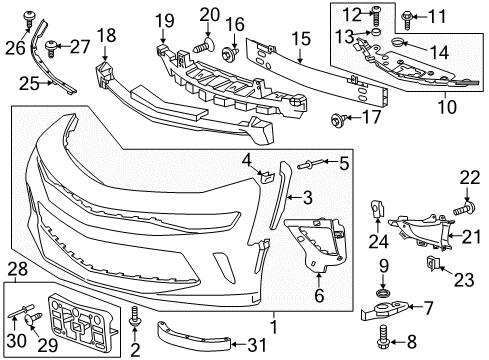 2017 Chevy Camaro Front Bumper Diagram