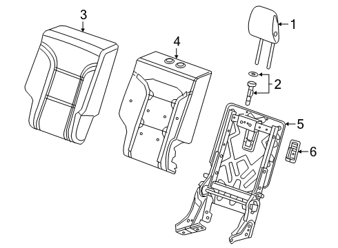2021 Chevy Blazer Rear Seat Components Diagram