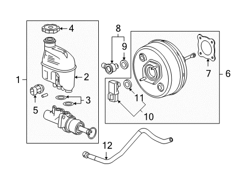2008 Chevy Malibu Master Cylinder Diagram for 19209272