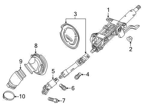 2018 Buick Regal TourX Steering Column Diagram for 84192523