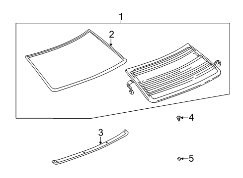 2004 Cadillac DeVille Back Glass, Reveal Moldings Diagram
