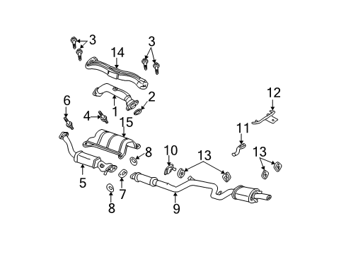2003 Chevy Monte Carlo Muffler & Pipe Diagram for 15144842